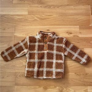 Cat & Jack Baby Brown Plaid Fleece Pullover